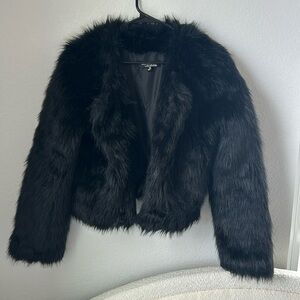Size medium black faux fur coat